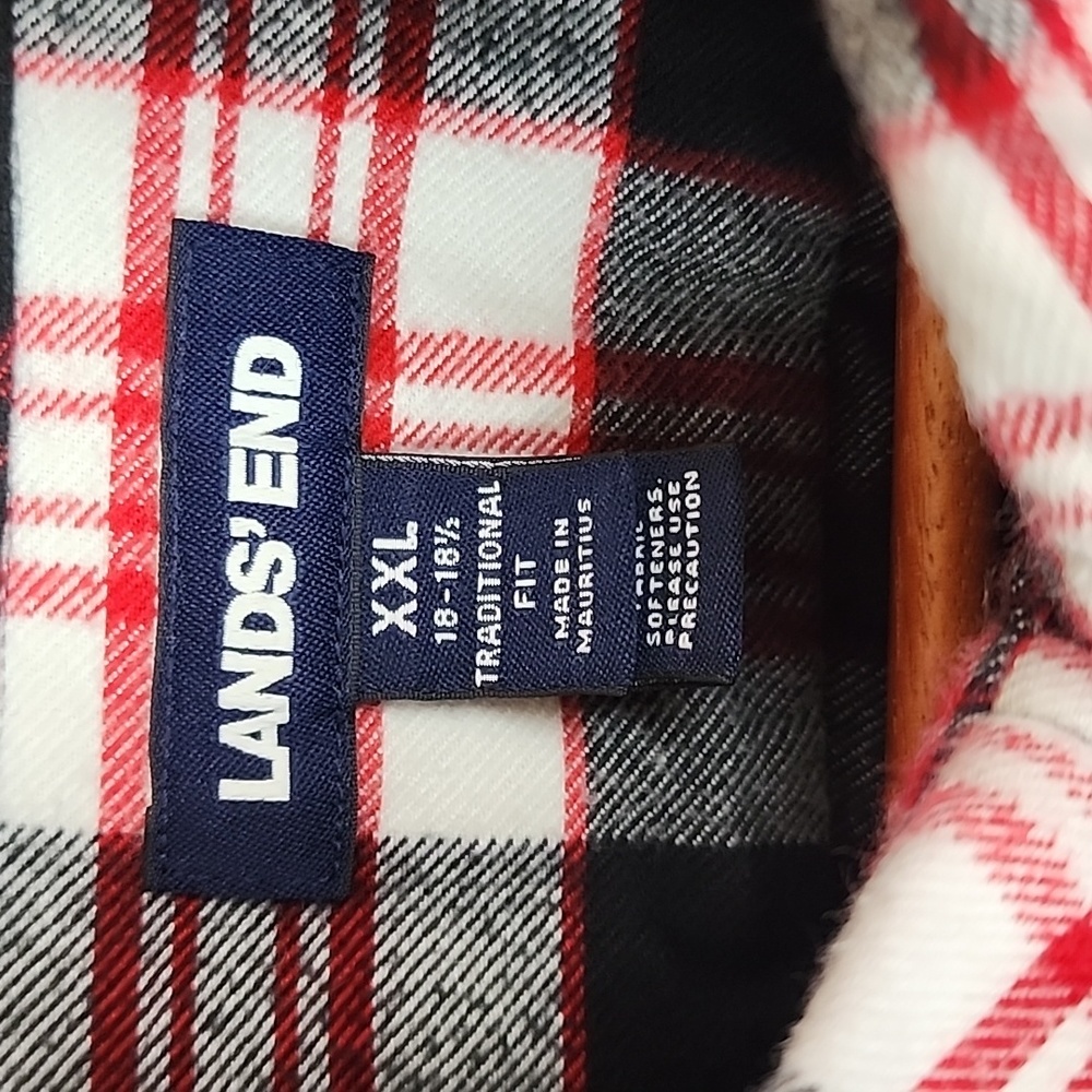 Lands End Men's Flannel XXL - Picture 2 of 6